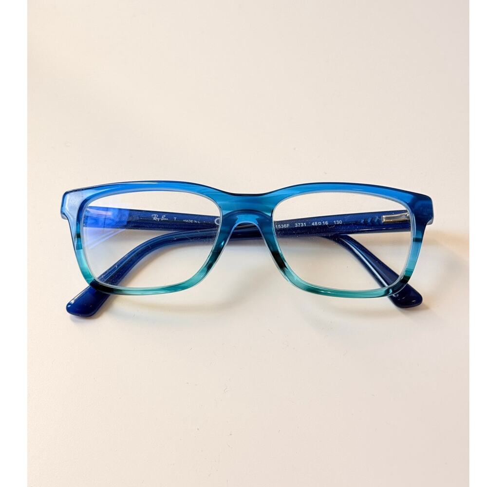 Ray-Ban Boy's Eyeglasses Kids RB 1536 Full Frame Square Blue Transparent